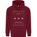 Christmas Swimming Design Childrens Kids Hoodie Maroon