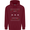 Christmas Swimming Design Childrens Kids Hoodie Maroon