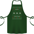 Christmas Swimming Design Cotton Apron 100% Organic Forest Green