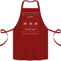 Christmas Swimming Design Cotton Apron 100% Organic Maroon