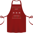 Christmas Swimming Design Cotton Apron 100% Organic Maroon
