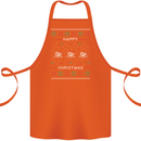 Christmas Swimming Design Cotton Apron 100% Organic Orange