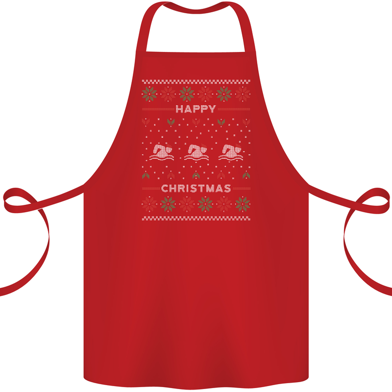 Christmas Swimming Design Cotton Apron 100% Organic Red