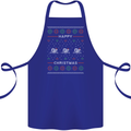 Christmas Swimming Design Cotton Apron 100% Organic Royal Blue