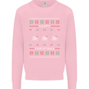 Christmas Swimming Design Kids Sweatshirt Jumper Light Pink