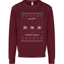 Christmas Swimming Design Kids Sweatshirt Jumper Maroon