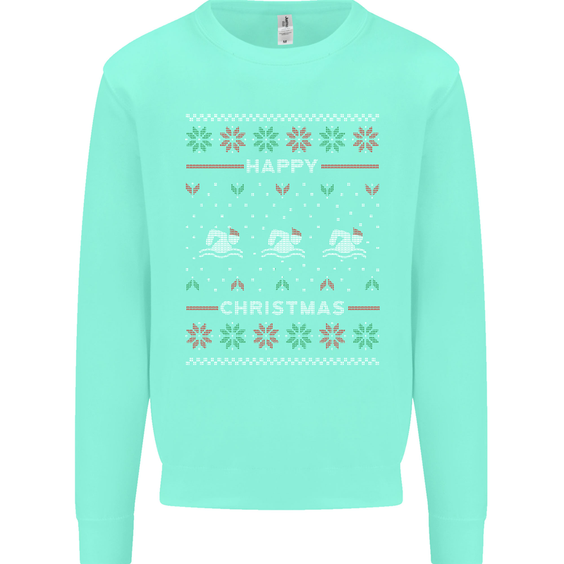 Christmas Swimming Design Kids Sweatshirt Jumper Peppermint