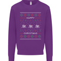 Christmas Swimming Design Kids Sweatshirt Jumper Purple
