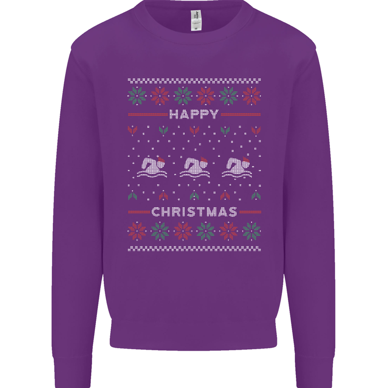 Christmas Swimming Design Kids Sweatshirt Jumper Purple