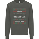 Christmas Swimming Design Kids Sweatshirt Jumper Storm Grey