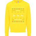 Christmas Swimming Design Kids Sweatshirt Jumper Yellow