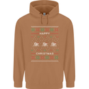 Christmas Swimming Design Mens 80% Cotton Hoodie Caramel Latte