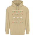 Christmas Swimming Design Mens 80% Cotton Hoodie Sand