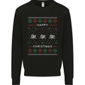 Christmas Swimming Design Mens Sweatshirt Jumper Black