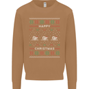 Christmas Swimming Design Mens Sweatshirt Jumper Caramel Latte