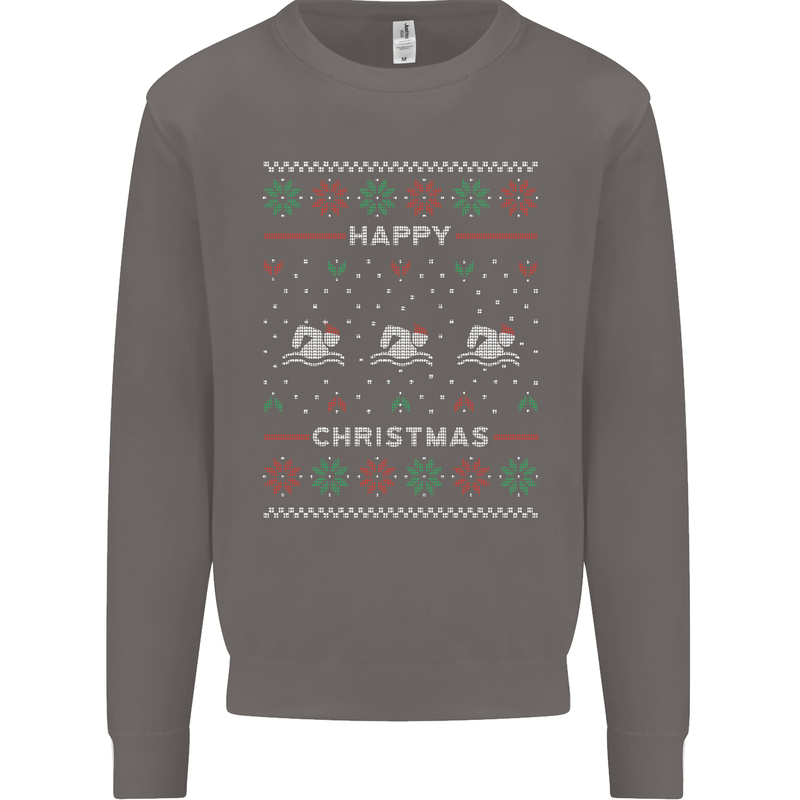 Christmas Swimming Design Mens Sweatshirt Jumper Charcoal