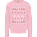 Christmas Swimming Design Mens Sweatshirt Jumper Light Pink