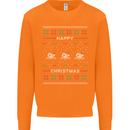 Christmas Swimming Design Mens Sweatshirt Jumper Orange