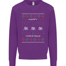 Christmas Swimming Design Mens Sweatshirt Jumper Purple