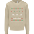 Christmas Swimming Design Mens Sweatshirt Jumper Sand