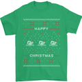 Christmas Swimming Design Mens T-Shirt Cotton Gildan Irish Green