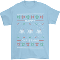 Christmas Swimming Design Mens T-Shirt Cotton Gildan Light Blue