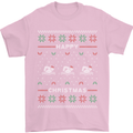 Christmas Swimming Design Mens T-Shirt Cotton Gildan Light Pink