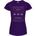 Christmas Swimming Design Womens Petite Cut T-Shirt Purple