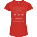 Christmas Swimming Design Womens Petite Cut T-Shirt Red