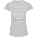Christmas Swimming Design Womens Petite Cut T-Shirt Sports Grey