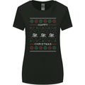 Christmas Swimming Design Womens Wider Cut T-Shirt Black