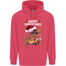 Christmas T-Rex Funny Dinosaur Childrens Kids Hoodie Heliconia