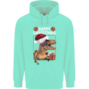 Christmas T-Rex Funny Dinosaur Childrens Kids Hoodie Peppermint