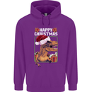 Christmas T-Rex Funny Dinosaur Childrens Kids Hoodie Purple