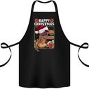 Christmas T-Rex Funny Dinosaur Cotton Apron 100% Organic Black