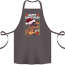 Christmas T-Rex Funny Dinosaur Cotton Apron 100% Organic Dark Grey
