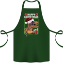 Christmas T-Rex Funny Dinosaur Cotton Apron 100% Organic Forest Green