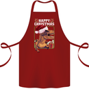 Christmas T-Rex Funny Dinosaur Cotton Apron 100% Organic Maroon