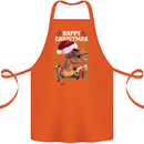 Christmas T-Rex Funny Dinosaur Cotton Apron 100% Organic Orange