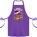 Christmas T-Rex Funny Dinosaur Cotton Apron 100% Organic Purple