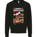Christmas T-Rex Funny Dinosaur Kids Sweatshirt Jumper Black
