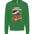 Christmas T-Rex Funny Dinosaur Kids Sweatshirt Jumper Irish Green