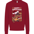 Christmas T-Rex Funny Dinosaur Kids Sweatshirt Jumper Red