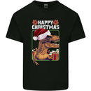 Christmas T-Rex Funny Dinosaur Kids T-Shirt Childrens Black