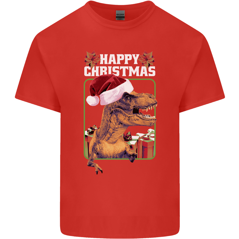 Christmas T-Rex Funny Dinosaur Kids T-Shirt Childrens Red