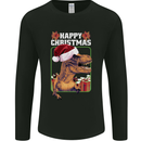 Christmas T-Rex Funny Dinosaur Mens Long Sleeve T-Shirt Black