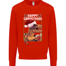 Christmas T-Rex Funny Dinosaur Mens Sweatshirt Jumper Bright Red