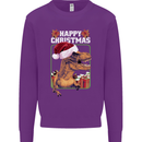 Christmas T-Rex Funny Dinosaur Mens Sweatshirt Jumper Purple