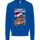 Christmas T-Rex Funny Dinosaur Mens Sweatshirt Jumper Royal Blue