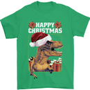 Christmas T-Rex Funny Dinosaur Mens T-Shirt 100% Cotton Irish Green